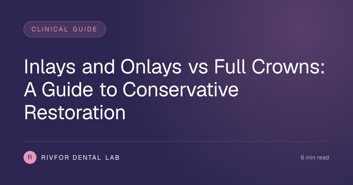 Zirconia Inlays & Onlays vs Full Crowns — Conservative Restoration ...